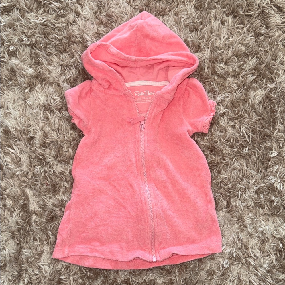 Ruffle Butts Pink Kids Hooded Sweatshirt
